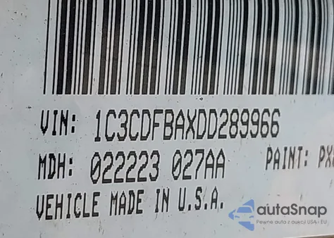 2013 Dodge Dart Sxt z USA, uszkodzony, nr VIN 1C3CDFBAXDD289966